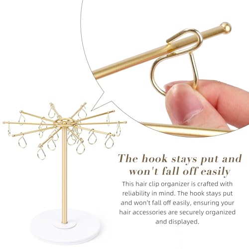 SNOWSTAR Claw Clip Organizer Holder,Vertical 360-Degree Rotating Hair Clip Holder and Storage,Hair Clip Organizer Display Stand for Women and Girls