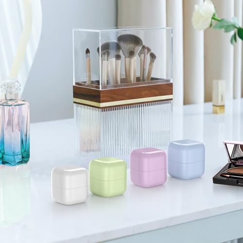 TSA Approved 1oz (30ml) Leak-Proof Travel Containers 4 Pack - Containers for Toiletries with 4 Spoons for Toiletries, Cosmetics, Face, Hand & Body Creams - TSA Compliant Travel Essentials