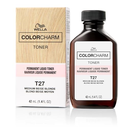 COLORCHARM Permanent Liquid Toners| Neutralize Brass| Free of Parabens| Vegan| T27 Medium Beige Blonde| 1.4 Fl Oz