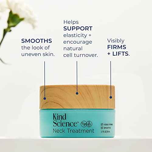 Kind Science Neck Treatment - Neck Cream Visibly Firms, Lifts & Supports Natural Cell Turnover for Anti Aging Firming and Tightening - Paraben, Dye & Fragrance Free, Cruelty Free, 1.7 oz