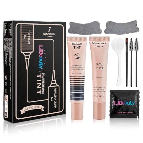 Libeauty Black Brow & Lash Color Kit with Reusable Eye Pads - 8ml