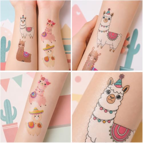 96 PCS Llama Temporary Tattoos - Fiesta Party Favors