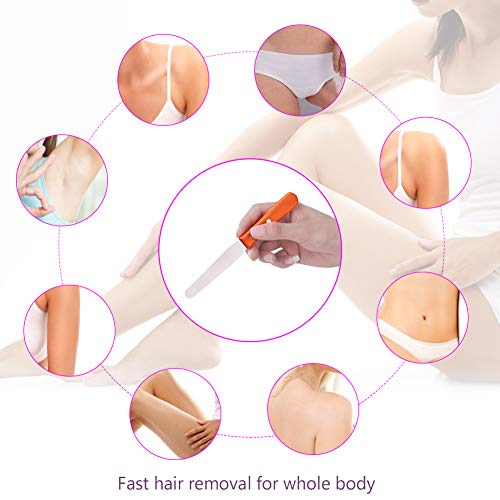 LAVEN Metal Straight Stainless Waxing Spatula Wax Applicator Spatula Wooden Handle Craft Stick for Body Hair Removal