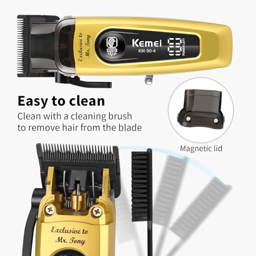 KEMEI KM-90-4 Professional Hair Clippers for Men, Clippers for Hair Cutting, Rechargeable Cordless Hair Clippers, Haircut Clippers, Hair Cutting Tools, LED Display, Perfect Gifts for Men.