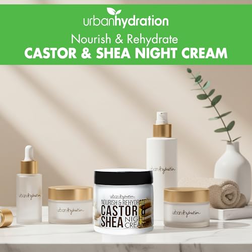 Urban Hydration Nourish and Rehydrate Castor and Shea Night Cream | Helps with Acne, Detoxes, Refreshes and Smooths Skin Overnight, Anti-Aging Benefits For All Skin Types | 2 Fl Ounces