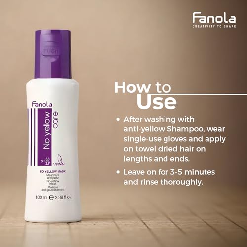 Fanola No Yellow Hair Mask - Purple Toning Treatment 3.38oz