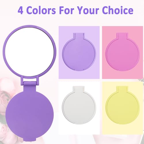 Windspeed 24Pcs Mini Folding Mirror Round Compact, 2.4 in Small Portable Travel Makeup Mirror Compact Mirror for Purse, Women Girls Travel Daily Use