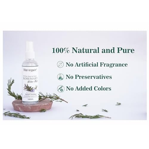 Rosemary mist (Hydrosol) - 100% Pure and Natural(100ml) For Hair fall control and Hair Growth (100ML(3.3 oz))