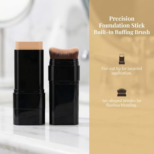 Foundation Stick with Brush - Full Coverage Concealer, Waterproof