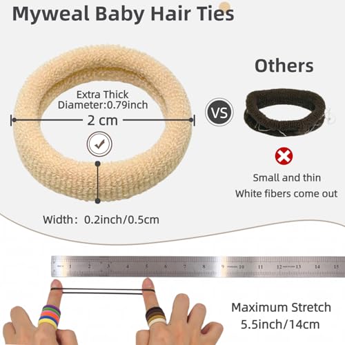 500PCS Soft Cotton Baby Hair Ties No Damage Toddler Hair Bands for Girls Kids