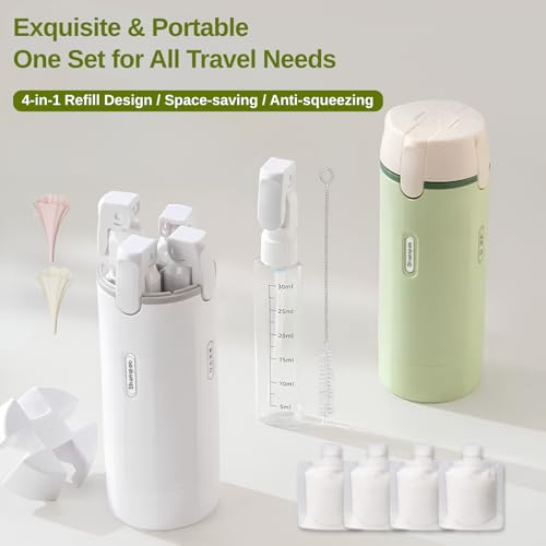 4-in-1 Travel Dispenser for Shampoo, Conditioner & Lotion - 120ML