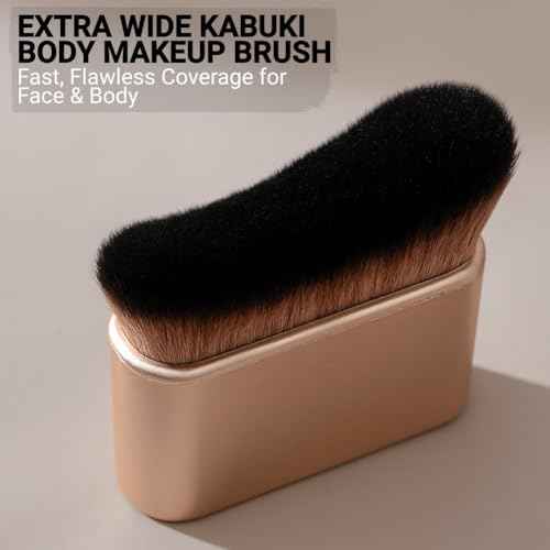 Bronze Tan Tanning Body Makeup Brush - Kabuki Brush for Self Tanner, Leg Makeup, Self Tanning Applicator for Face, Blend & Blur Body Brush Applicator for Hands, Arms, Feet, Chest/Neck