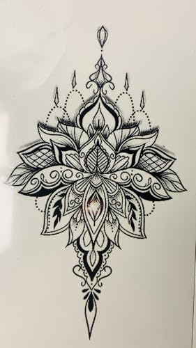 20 Piece Temporary Tattoos for Women, Indian Tribal Lotus Mandala