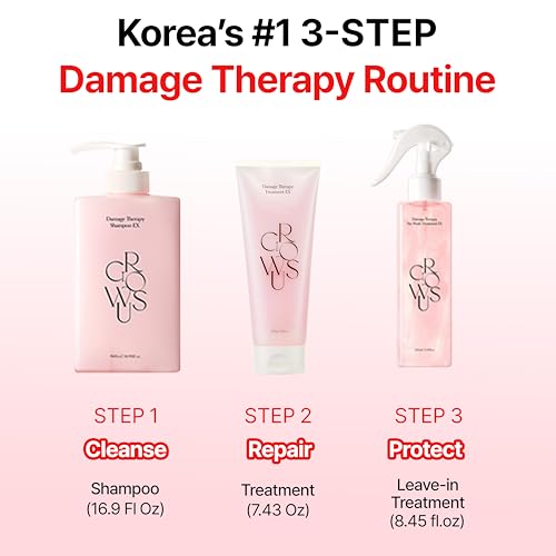GROWUS Leave-In Conditioner Spray - Heat Protectant for Damaged Hair