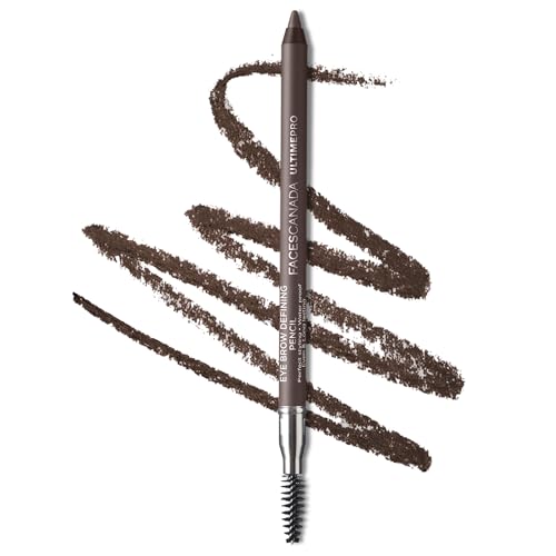Facescanada Eyebrow Defining Pencil with Spoolie | Smudge Proof, Waterproof Brow Pencil for Natural Full Brows | Easy Glide, Long Lasting & Travel Friendly | 0.04 Oz (1.20g)