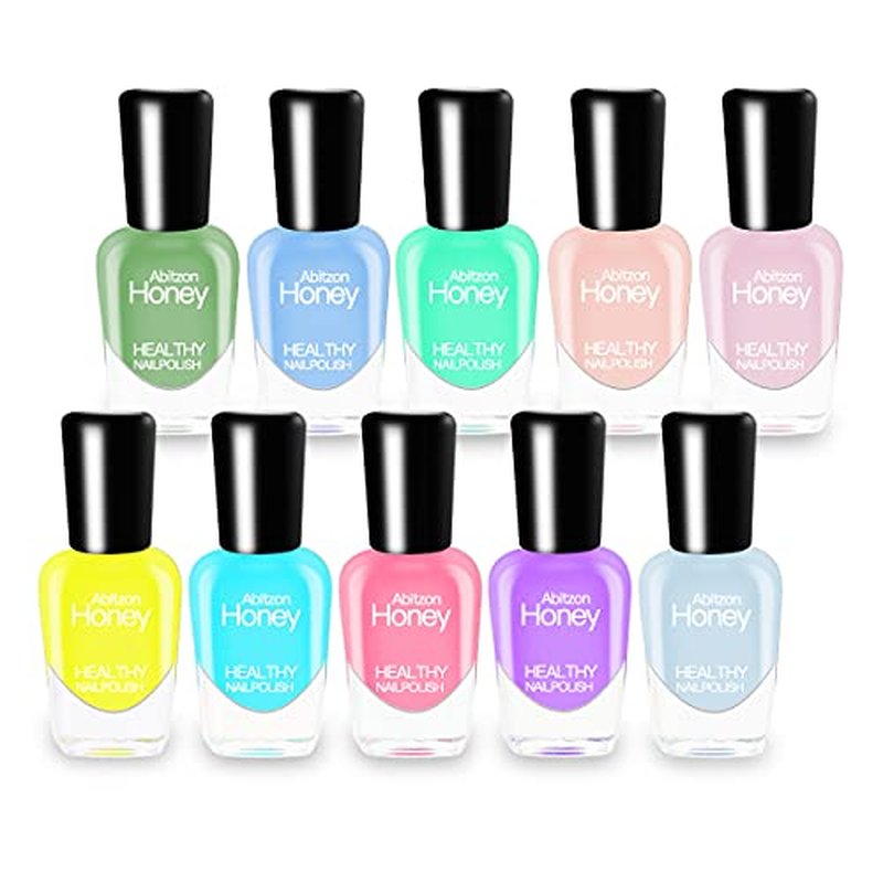 Abitzon Nail Polish Set (10 Bottles) - Water-Based Quick Dry