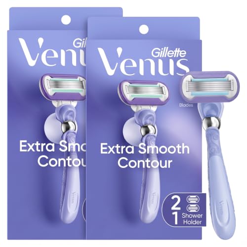 Gillette Venus Deluxe Women's Razor Handle with 2 Refill Blades, Moisture Strip