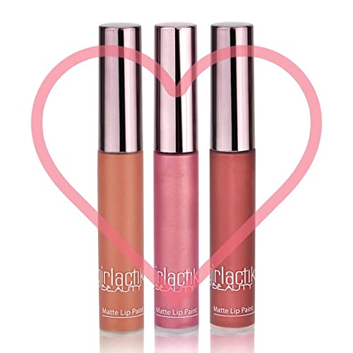 Girlactik Long Lasting Matte Lip Paint Liquid Lipstick - Stripped (Nude) - 7.5 ml / .25 oz