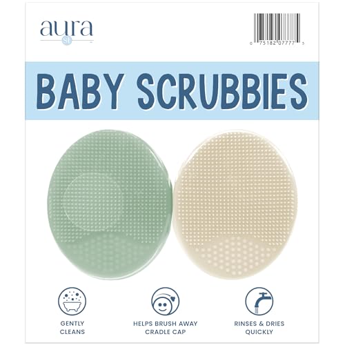Cradle Cap Brush for Baby, 2 Pack, Silicone Bristles
