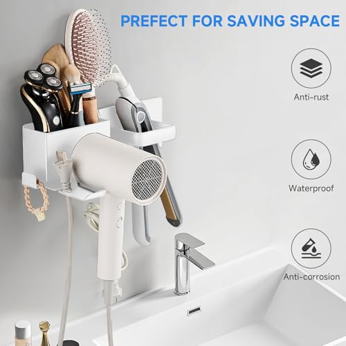 Wall Mounted Hair Dryer Holder Organizer Stainless Steel
