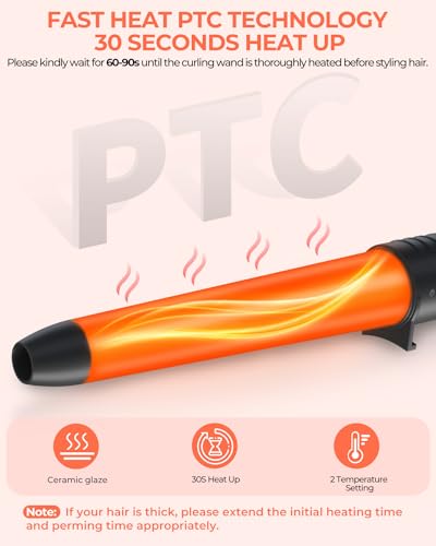 Ohuhu 5-in-1 Curling Wand Set with 5 Ceramic Barrels & Heat Glove