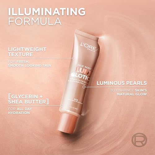 L'Oreal Paris Makeup True Match Lumi Glotion, Natural Glow Enhancer, Illuminator Highlighter, Bronzing Drops For a Sun-Kissed Glow, 901 Fair