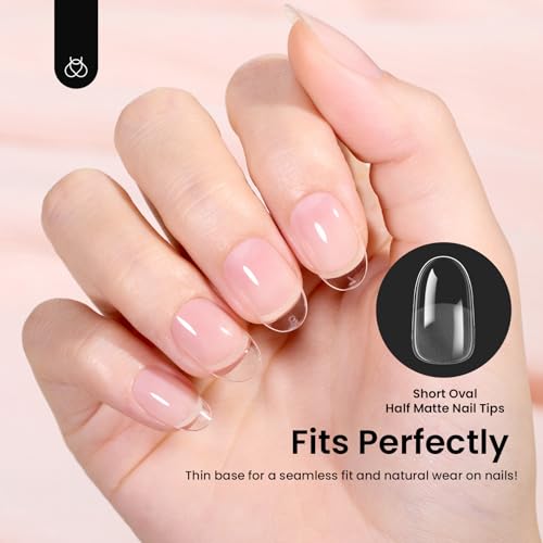 Beetles A- Oval S Short Gel Nail Tips 288Pcs – Pre-Shaped, Short Oval Fake Nails