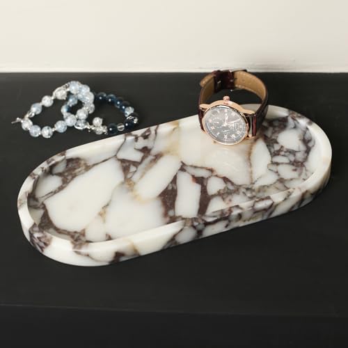 Natural Marble Hand Towel Tray Holder | Calacatta Viola