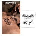 INKARTLINK Temporary Tattoo, Winged Cross Blessed Design, 2 Sheets, Waterproof, 1-2 Week