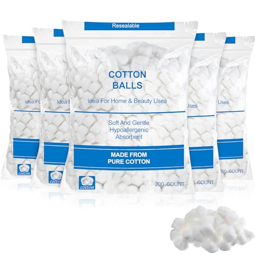1000 Pcs Soft Organic Cotton Balls Bulk for Makeup & Skincare