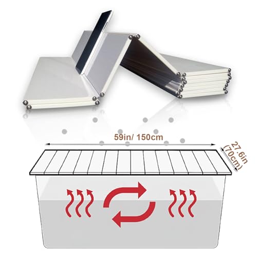Foldable Bathtub Cover, Bath Tub Tray Waterproof, Folding Bath Covers Insulation Table Dust Board, PVC Shutter Bath Lid Plate Fits Most Tubs for Bathroom Shower (White, 59¡¿27.6¡¿0.3in)