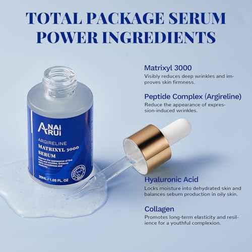 ANAI RUI 10% Argireline Serum+ Matrixyl 3000 Pure Hyaluronic Acid For Face Deep Wrinkle Reducer,Anti-Aging Serum,Peptide Complex Serum1.05 Fl.oz