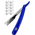Razors For Men Shave Straight Razor Shaving Rasierer Rasurar Cuchilla Maquina RED + 10 Blades Disposable (Blue)