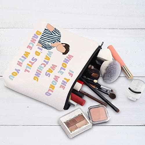 BWWKTOP Singer Lyrics Makeup Bag Singer Album Gifts If The Whole World Was Watching I'd Still Dance With You Makeup Zipper Pouch Bag