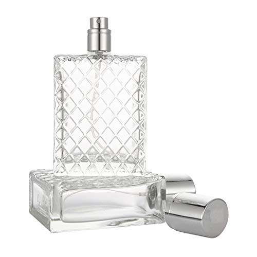 Enslz 100ml Refillable Clear Glass Perfume Spray Bottle with Fine Mist Atomizer