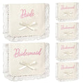 Bridesmaid Makeup Bag Set - 6 Pc Embroidered Cosmetic Organizer