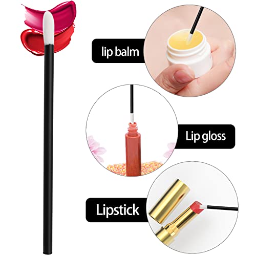 Black Lip Gloss & Lipstick Applicator Wands 100 Pack - Disposable Makeup Brushes