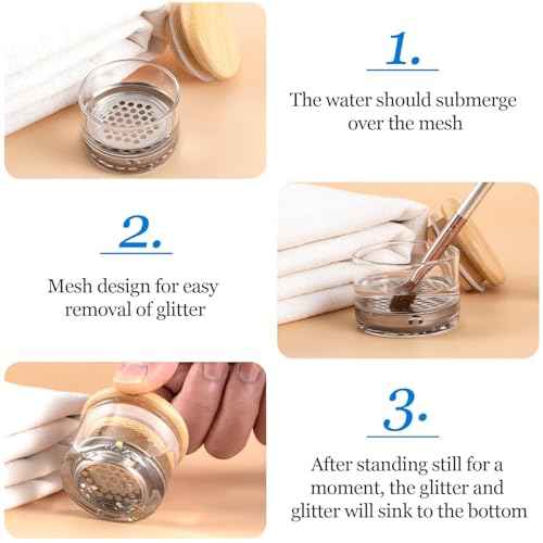 Nail Art Brushes Washing Cup, Nail Glitter Removal Cup, Monomer Holder, Nail Art Acrylic Liquid Powder Removal Cup, Nail Brush Cleaner Dappen Dish with Lid, Easy Cleaning Portable Mesh Layered