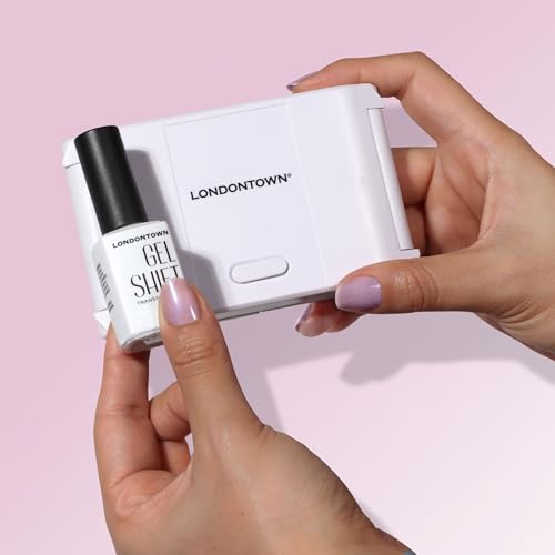 LONDONTOWN GelShift Top Coat and Foldable UV Lamp Set, Transformative UV Gel Top Coat for Nail Polish, Light and Fast Curing Lamp