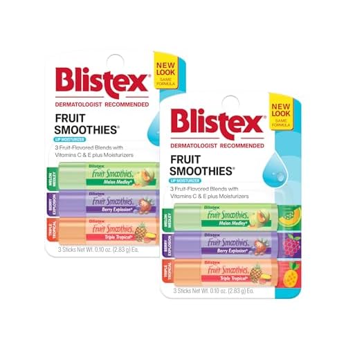 Blistex Fruit Smoothies Lip Moisturizers 3 Sticks 0.10 oz each Pack of 2