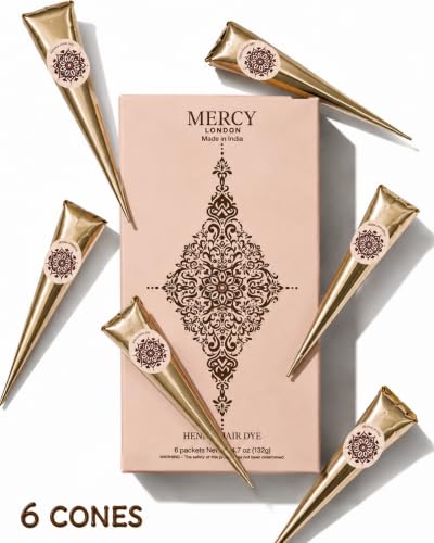 Henna Cones by MERCY LONDON – 6 Pre-Mixed Natural Mehandi