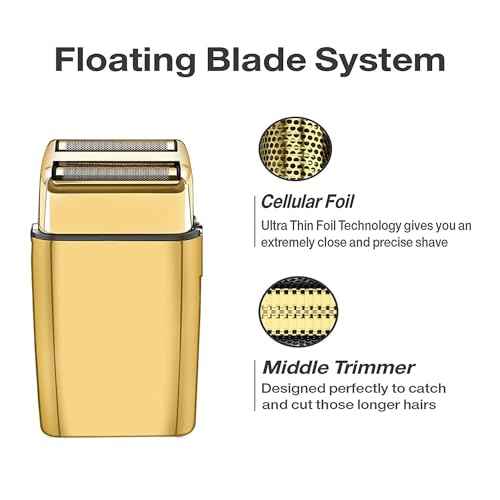 4 Pcs Replacement Foil and Cutters Compatible with BaBylissPRO Double Foil Shaver, Replacement Foil Compatible with FXFS2 Shaver (Gold)