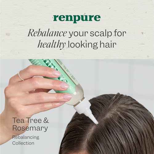 Renpure Tea Tree & Rosemary Scalp Serum, Plant-Based - Refreshing & Rebalancing - For Moisturized, Soft Hair - For Oily/Normal Hair- Tea Tree Leaf Oil, Rosemary Leaf Extract - 4 Fl Oz