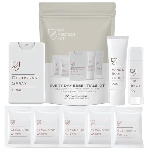 Travel Hygiene Kit - 8-Piece Personal Care Set with Wipes & Deodorant