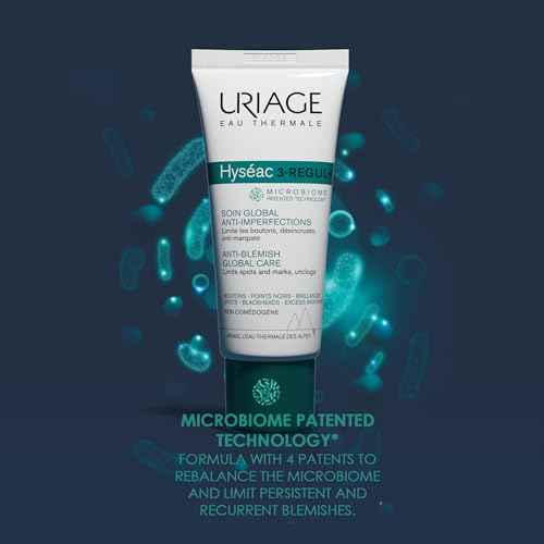 Uriage Hyseac 3-regul+ | Face Moisturizer For Oily Skin Prone To Acne. Pimples, Spots, Blackheads And Blemish Control. Daily Face Cream With Salicylic Acid, AHA And Zinc, For A Clear Complexion, 1.35