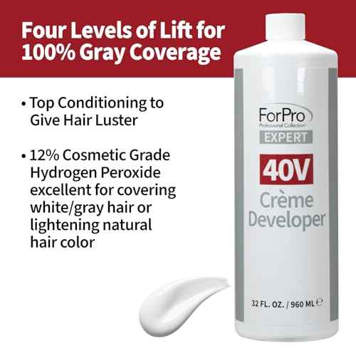 ForPro Expert 40 Volume Cr?me Developer for Hair Lightening, Gray Coverage & Color Deposit with Maximum Lift, 32 Fl Oz
