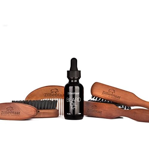 ZilberHaar Beard Oil ¢à1 - Pure, Organic Moroccan Argan and Jojoba Oil for Natural Beard Growth and Hydration - 1 oz - Free Beard Comb Gift