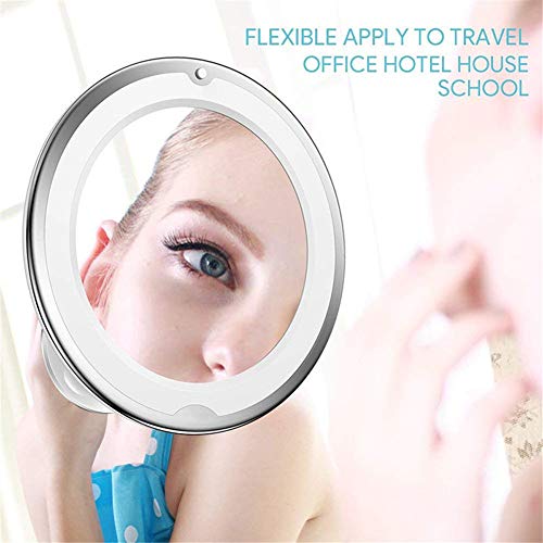 10X Magnifying LED Makeup Mirror with Flexible Gooseneck & Suction Cup