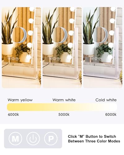Lighted Makeup Mirror 9 LED Bulbs Touch Control 360°