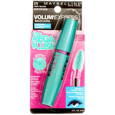 Maybelline Volum' Express Mega Plush Waterproof Mascara, Very Black